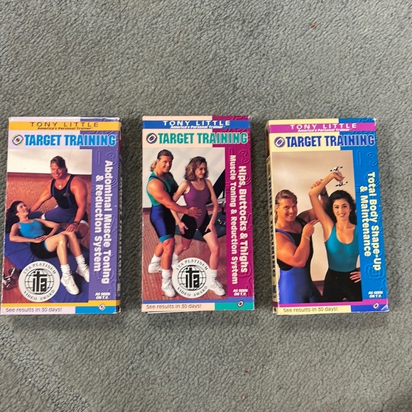 Vintage 90’s TONY LITTLE Target Training VHS Exercise Tapes - Set of 3 - Picture 2 of 11